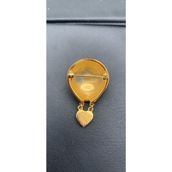 Joan Rivers Gold Tone & Enamel Hot Air Ballon & Heart Brooch Pin Signed - Picture 4 of 4